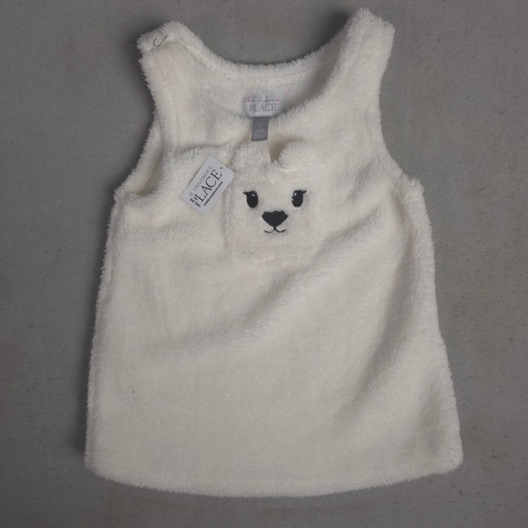 The Children's Place Other - The Children's Place Girls Sleeveless Polar Bear Faux Fur Dress Size 3T NWT
